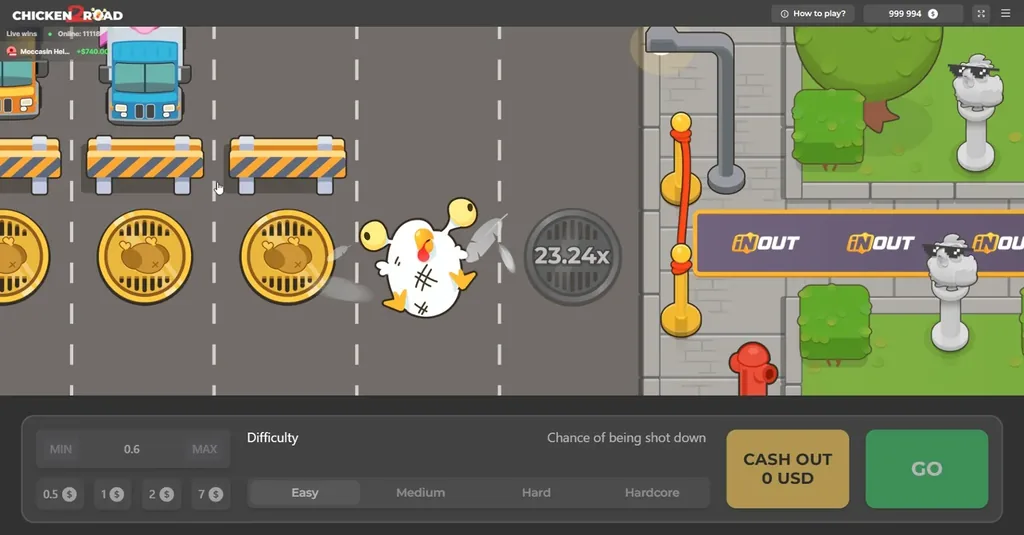 Chicken Road 2 Online — gameplay view